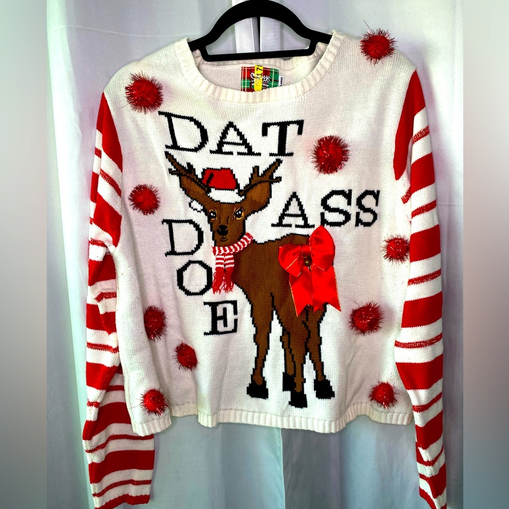 Spencer’s  Dat A$$ Doe Christmas ugly sweater